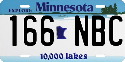 MN license plate 166NBC