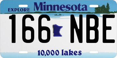 MN license plate 166NBE