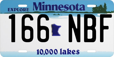 MN license plate 166NBF