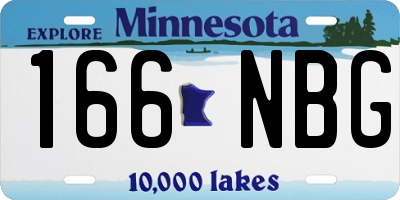 MN license plate 166NBG