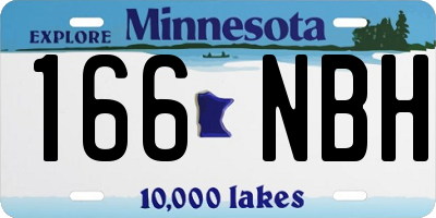 MN license plate 166NBH