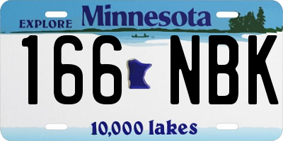 MN license plate 166NBK