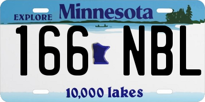 MN license plate 166NBL