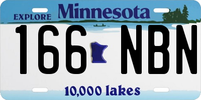 MN license plate 166NBN
