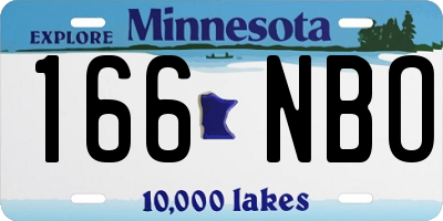 MN license plate 166NBO