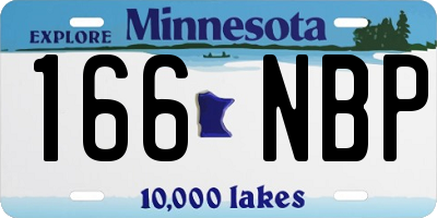 MN license plate 166NBP