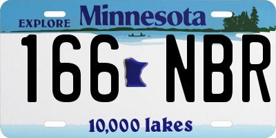 MN license plate 166NBR