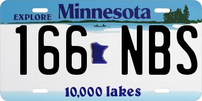 MN license plate 166NBS