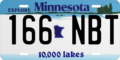 MN license plate 166NBT