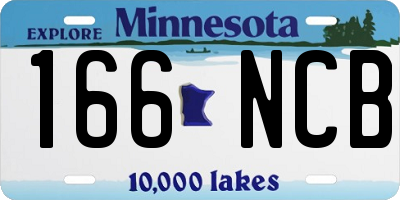 MN license plate 166NCB