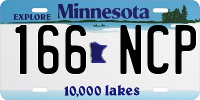 MN license plate 166NCP