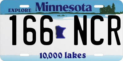 MN license plate 166NCR
