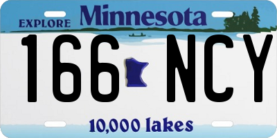 MN license plate 166NCY
