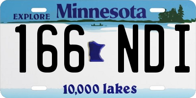 MN license plate 166NDI