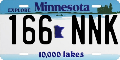 MN license plate 166NNK