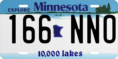 MN license plate 166NNO