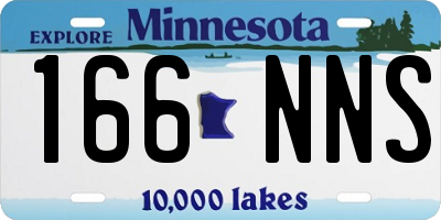 MN license plate 166NNS