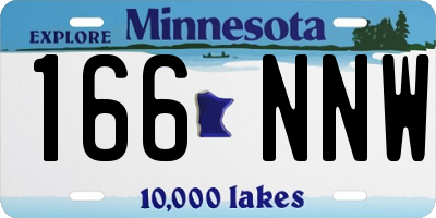 MN license plate 166NNW