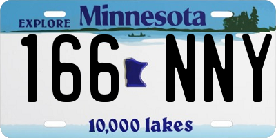 MN license plate 166NNY