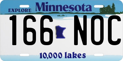 MN license plate 166NOC