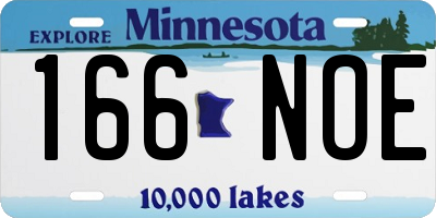 MN license plate 166NOE