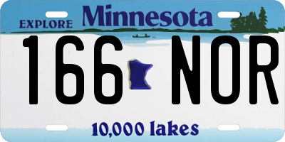 MN license plate 166NOR