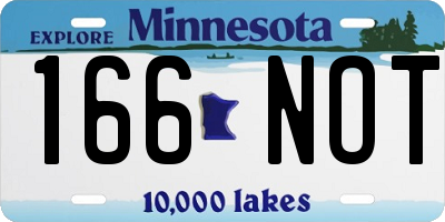 MN license plate 166NOT