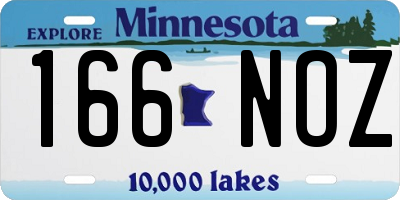 MN license plate 166NOZ