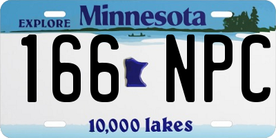 MN license plate 166NPC