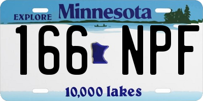 MN license plate 166NPF