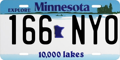 MN license plate 166NYO