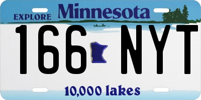 MN license plate 166NYT