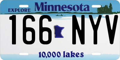 MN license plate 166NYV