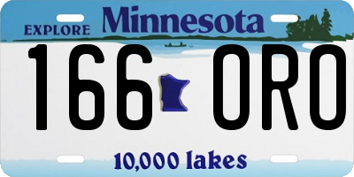 MN license plate 166ORO