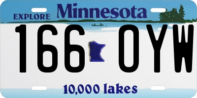 MN license plate 166OYW