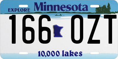 MN license plate 166OZT