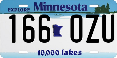 MN license plate 166OZU