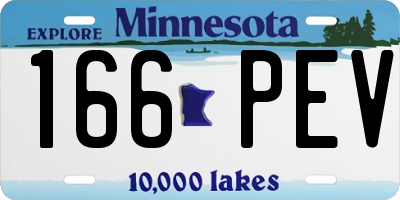 MN license plate 166PEV
