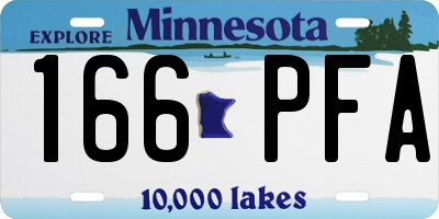 MN license plate 166PFA