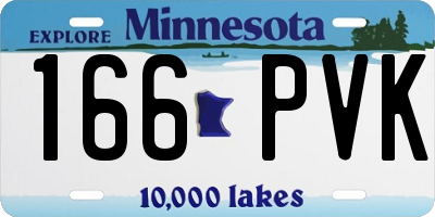 MN license plate 166PVK