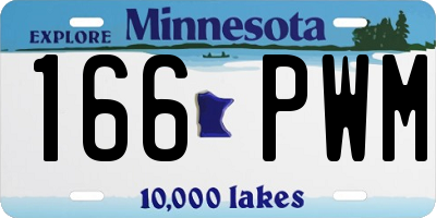 MN license plate 166PWM
