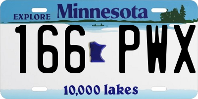 MN license plate 166PWX