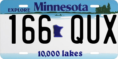 MN license plate 166QUX