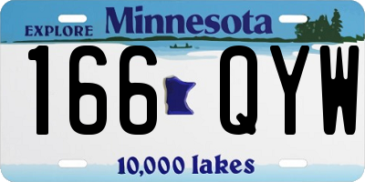 MN license plate 166QYW
