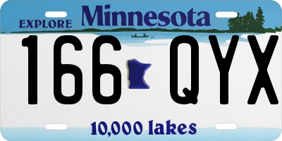 MN license plate 166QYX