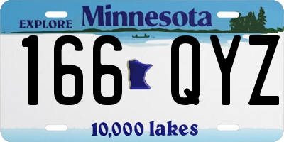 MN license plate 166QYZ