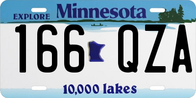 MN license plate 166QZA