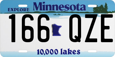 MN license plate 166QZE