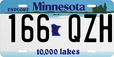 MN license plate 166QZH