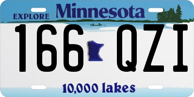 MN license plate 166QZI
